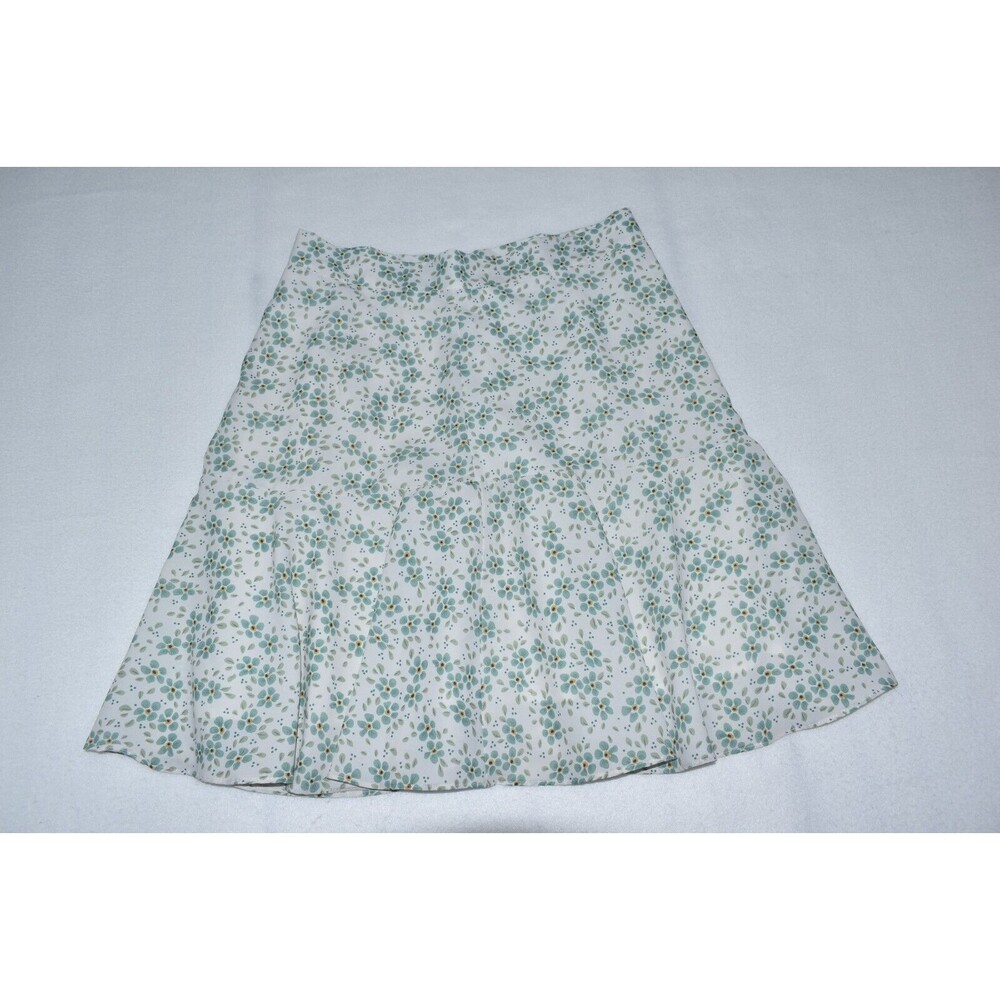 Dazy Skirt Sz L White Above Knee Floral Print Ruffle Hem